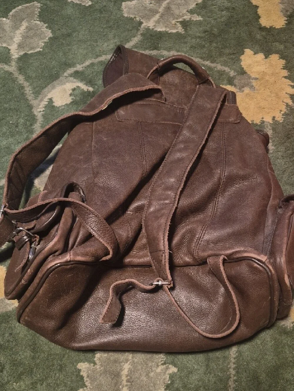 Men's Brown Leather Backpack - Classic Casual Rucksack